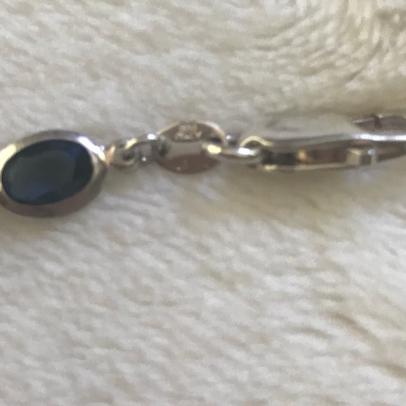 Sterling Silver and Oval Colored Crystal Bracelet - Picture 5 of 5